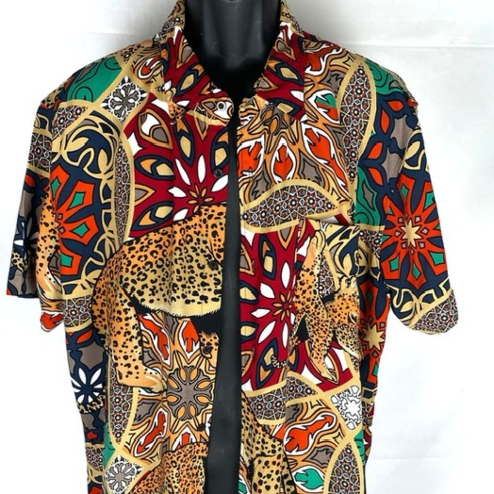 MEN'S MULTICOLORED ANIMAL SHIRT, 2XL